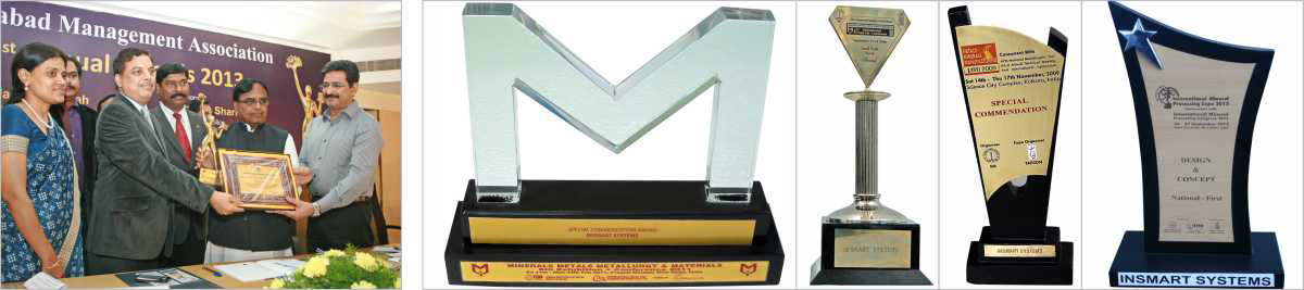 Awards received by Insmart Systems for innovative product designs and good workmanship